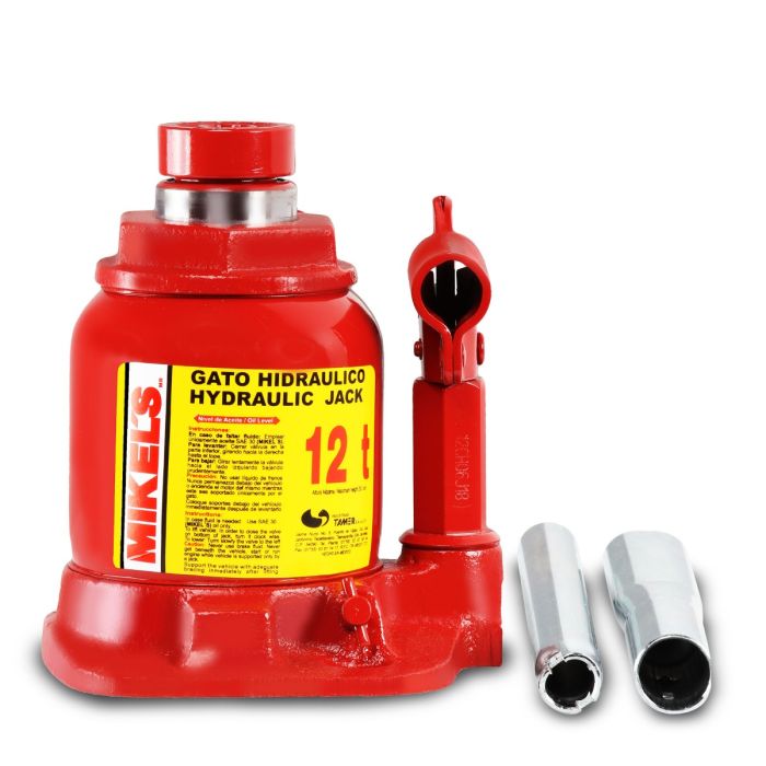 Gato hidráulico de botella con tornillo de extensión 12 toneladas Gato hidráulico de botella con tornillo de extensión 12 toneladas